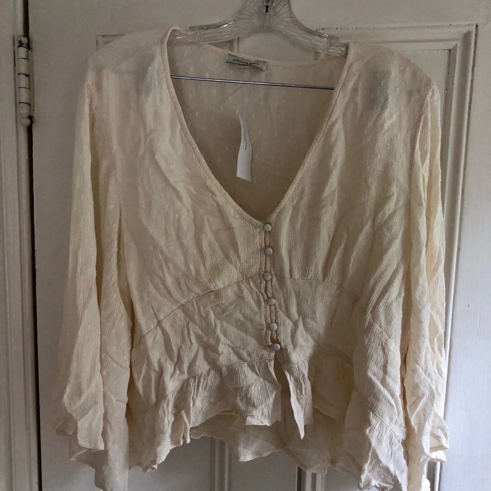 American Eagle Cream Blouse